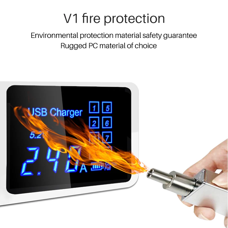 smart universal usb charger LED display 8 port fast charging HUB wall adapter power socket for Apple Android HUAWEI Xiaomi HTC smart universal usb charger LED display 8 port fast charging HUB wall adapter power socket for Apple Android HUAWEI Xiaomi HTC