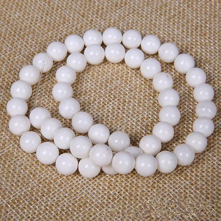 

1strip Natural Stone Beads 4/6/8/10/12/14mm Round White Crystal Quartz Bead Loose Beads DIY Bracelet Fashion Jewelry