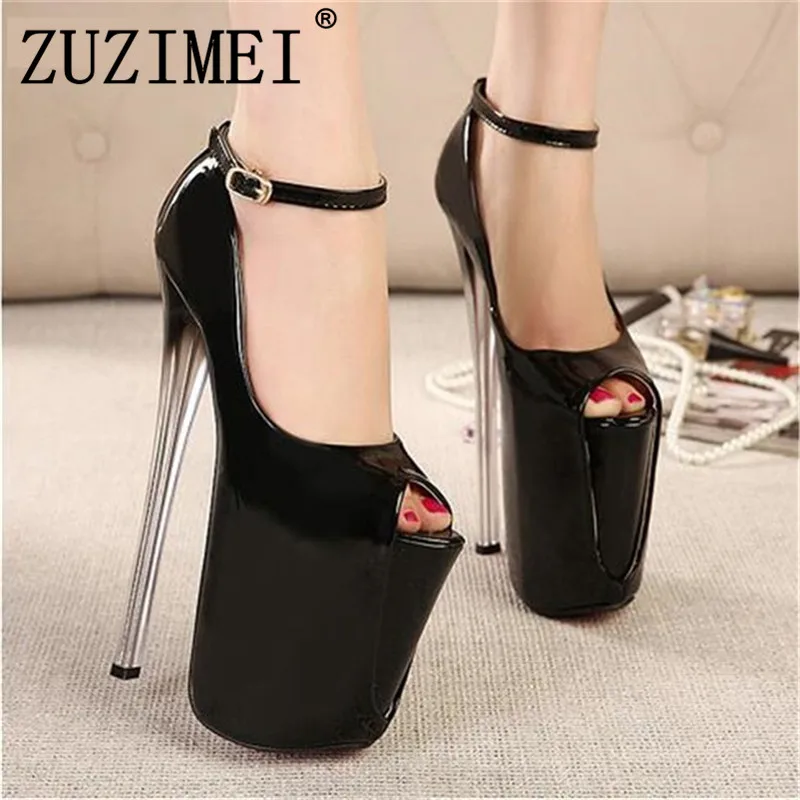 

zapatos Plus size :34-45 46 47 Catwalk Shows Sandals Nightclub Peep Toe 22/19/16cm High-heeled Shoes woman Stiletto female Pumps