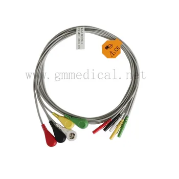 

Din safety ECG leadwires set,5-Lead ,Snap/Clip,IEC/AHA ,40in ,DIN . compatible with Mindray , CSI ,Datascope Spacelab , BCI ect