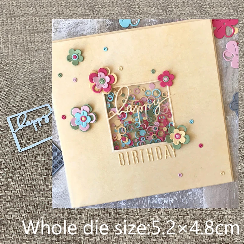 

New Design Craft Metal Cutting Die cut dies happy square frame decoration scrapbooking Album Paper Card Craft Embossing die cuts