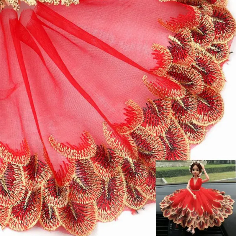 

10 Yards Colorful Gold Wire Mesh Peacock Feather Lace Lace Home Textile Embroidery Car Doll Clothing Accessories AT84