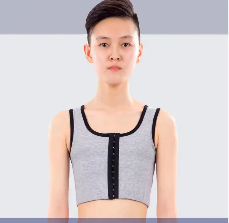 WHSPORT Tomboy Sport Cotton Short Tank Top Bustiers Adjustable Elastic Band Breast Corset Cosplay Chest Binder Color : White, Size : 5XL