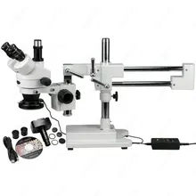 Circuit Zoom Stereo Microscope–AmScope Supplies 3.5X-90X Circuit Zoom Stereo Microscope + 144 LED Light + 3MP Digital Camera