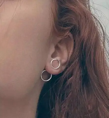 Fashion Simple Geometric Circle earrings female Women Round Clip earrings Stud Gifts