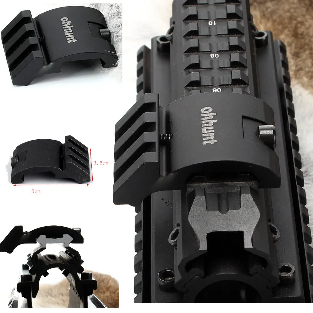 

ohhunt 45 Degrees Ultra Low Offset 3 Slot Picatinny 20mm Weaver Rail Mount Black