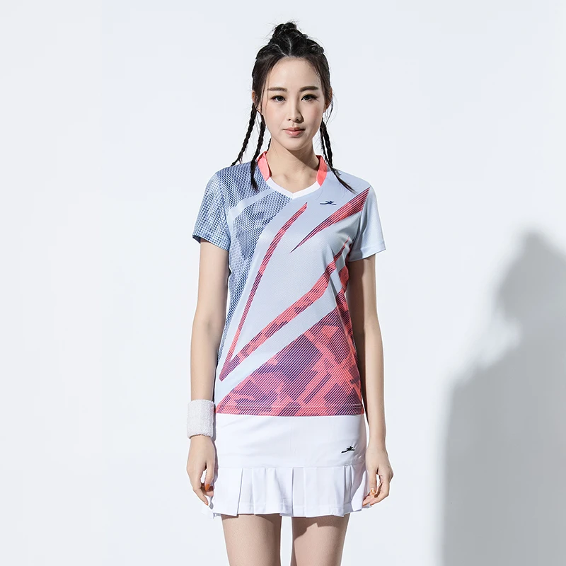 Woman 1 set (skirt) НОВЫЕ комплекты одежды для бадминтона, мужская, Женская Спортивная одежда для бадминтона, одежда для тенниса, теннисные рубашки+ шорты, костюмы для бадминтона 2609 - Цвет: Woman 1 set (skirt)