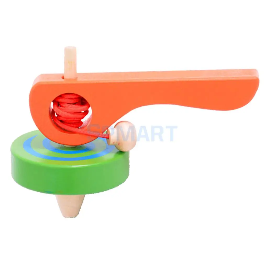 Wooden Classic Gyro Peg top Spining Top Kid Child Peg Top Educational