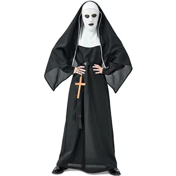 

Woman Terror Monastery Sisters Fancy Dress Adult Party Halloween Carnival Cosplay Costume