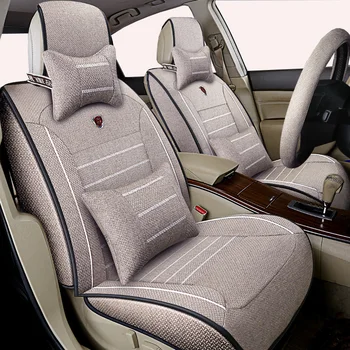 

( front + back )high quality flax Universal car seta cover for lada granta Hyundai Kia rio VW polo Renault Chevrolet cruze auto