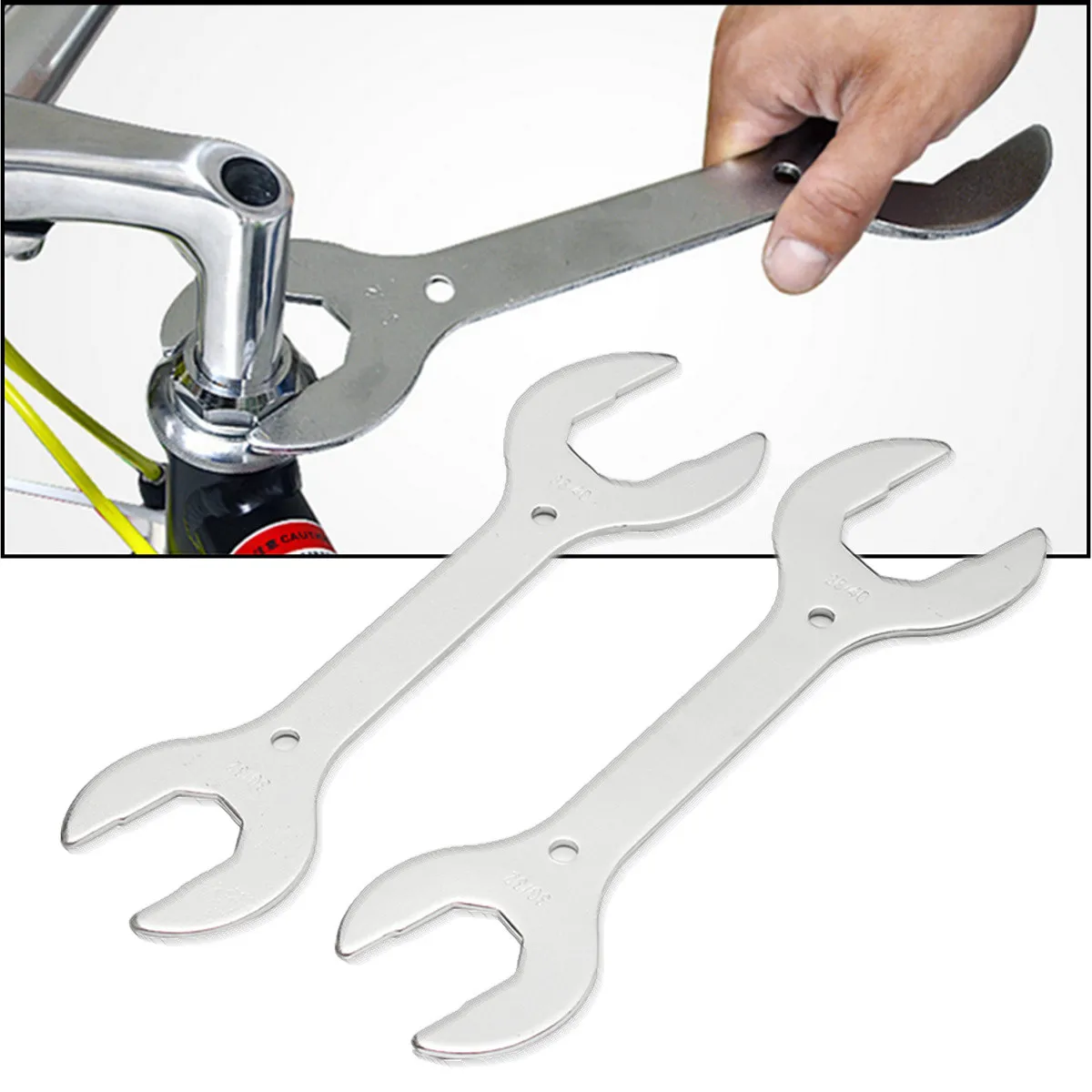 

2Pcs 30/32/36/40mm Dual Open End Wrench for Bike Cycling Bicycle Head Open End Axle Wheel Hub Cone Wrench Spanner Repair Toos