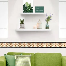 

Baseboard Color Flower Wall Sticker PVC Self-adhesive Waterproof Bathroom Tile Waist Line Stickers Living Room Wallpaper Borders