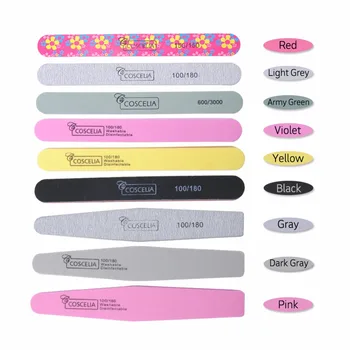 

9 Type Professional Nail Files For Manicure Nail Art Tools Set 100/180 Lime Thin Nail File Buffer For UV Gel Nail Polish Remover