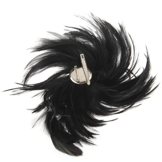 

Black Feather Cocktail Corsage Brooch Pin Hair Clip New HOT