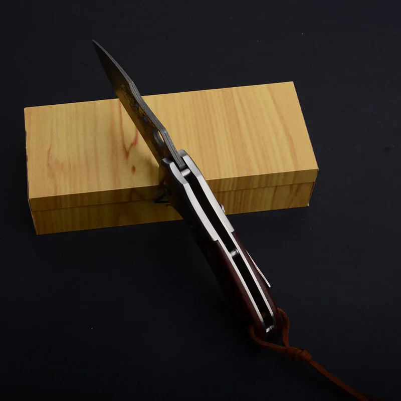 Trskt VG10 Дамаск Сталь складной Ножи, охотничьи ножи выживания для кемпинга, аварийно-спасательных открытый Редкие деревянной ручкой, коллекционный нож