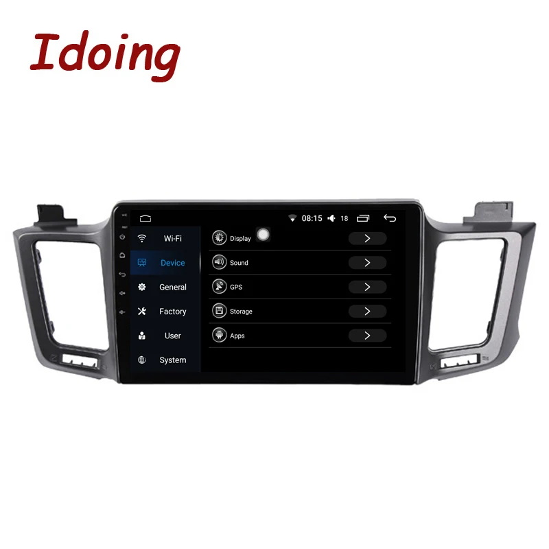 Perfect Idoing 10.2"4G+64G 2.5D 8 Core 1 Din Car Radio Android 8.0 Multimedia Player Fit Toyota RAV 4 2013-2016 GPS Navigation Autoradio 2