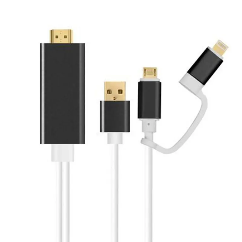 2 в 1 для MHL HDMI кабель для samsung A7 J5/для iPhone X 8 7 6 6 Plus huawei Micro USB к HDMI кабель адаптер HD ТВ разъем