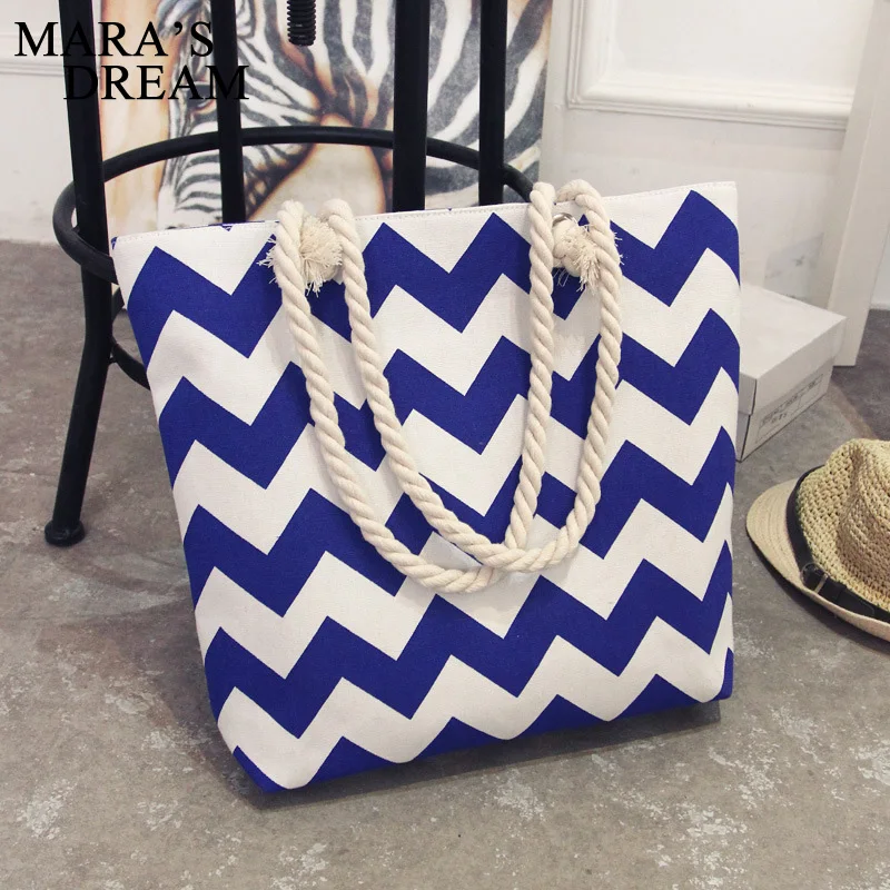 Mara's Dream 2020 Women Bag Floral Large Capacity Tote Canvas Shoulder Bag Striped Waves Beach Bags Casual Tote Pouch Feminina Mara's Dream 2020 Women Bag Floral Large Capacity Tote Canvas Shoulder Bag Striped Waves Beach Bags Casual Tote Pouch Feminina