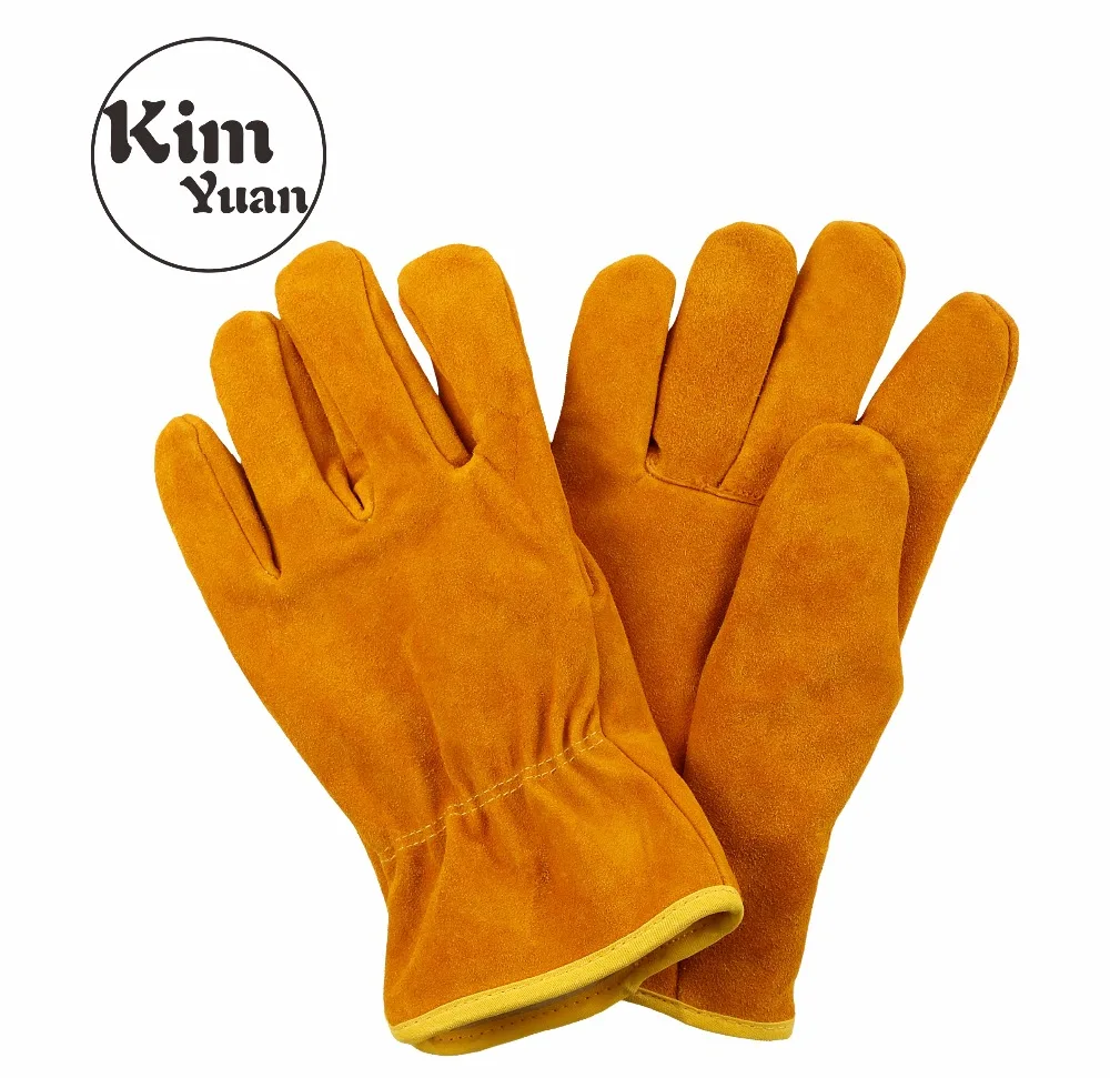 

KIM YUAN 021 Cowhide Winter Warm Windproof Security Protection Working Gloves for Construction/Driver/Yard work, Men&Women