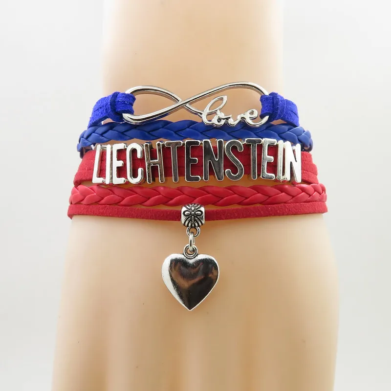 

infinity love liechtenstein Bracelet heart Charm liechtenstein national flag bracelets & bangles for Woman and man jewelry