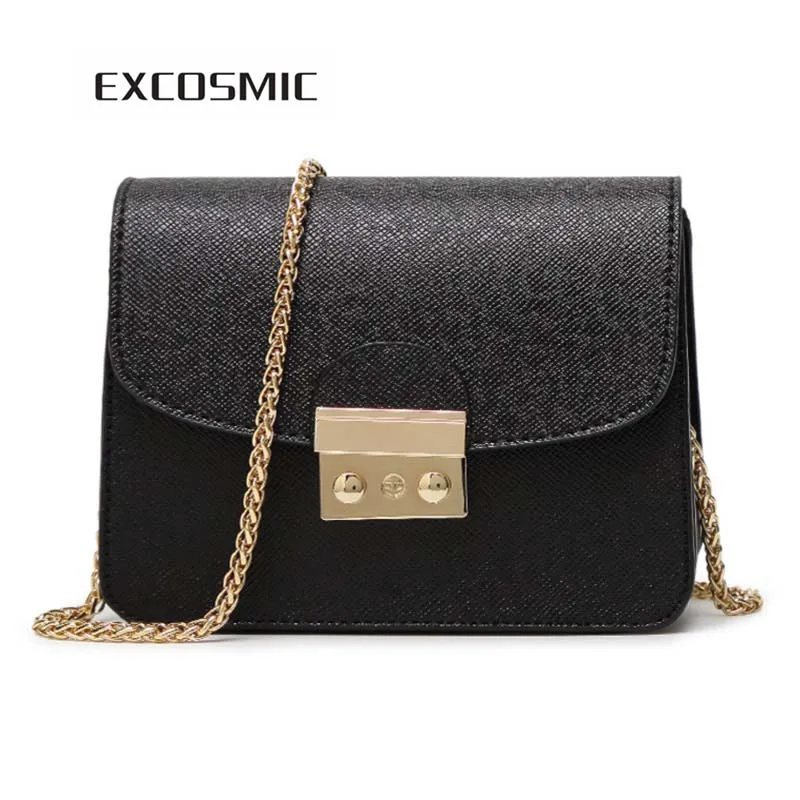 

EXCOSMIC Women Fashion Leather Simple Handbag mini Shoulder Bags Crossbody Bags for Girls Messenger Bags for Female bolso mujer