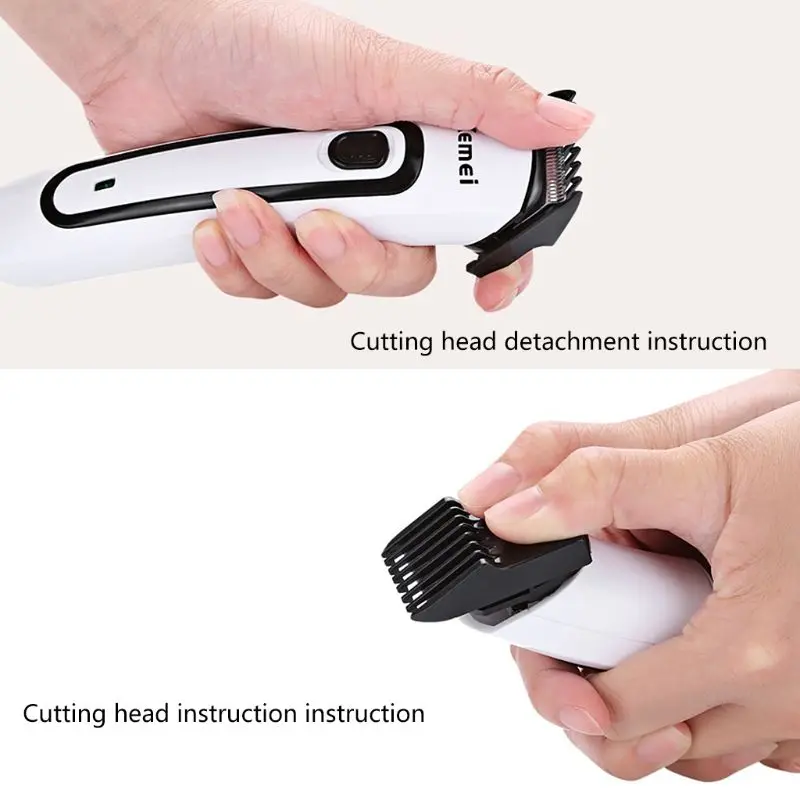 Kemei KM-2169 Hair Trimmer Rechargeable Dual-use Stainless Steel Hair Clipper Accessory T77