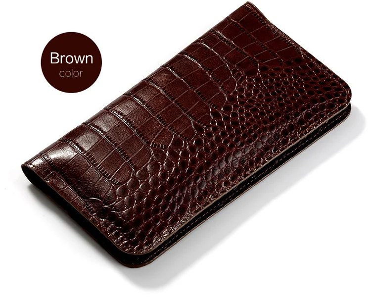 Marca de Luxo Couro de Bezerro Case de Telefone Bolsa do Telefone para Moto Feito à Mão Genuíno Crocodilo Textura Flip Multi-função Xt1085 14 saco do telefone para moto xt1085 feito à mão