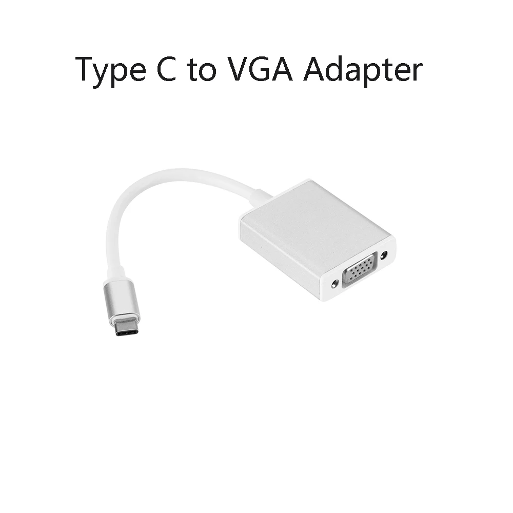 

USB 3.1 Type C to VGA Adapter USB-C Male To VGA Video 1080p 720P Female Male-Female Expansion Converter Cable For PC Macbook Pro