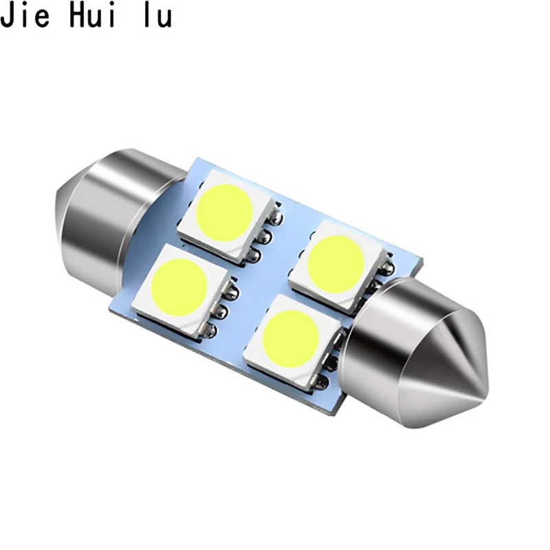 Светодиодная лампа для чтения 31 мм 36 39 41 5050 SMD 4 12 в пост. Тока C5W|Сигнальная лампа| |