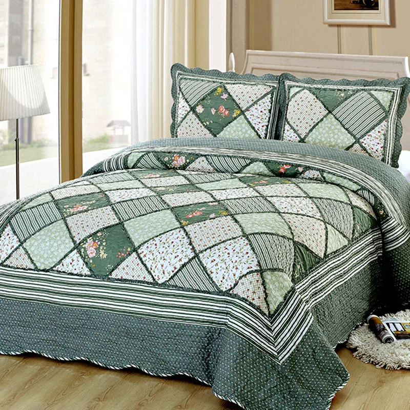 

Warm Comfortable Thick Bedspreads On The Bed 220 * 240cm Satin Bed Linen Plaid Bedspreads Duvet Cover King Size Flowers