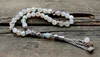 Pierre arénacée mouture naturelle 8mm forme ronde 33 perles de prière islamique musulman Tasbih Allah Mohammed chapelet pour hommes et femmes ► Photo 2/4