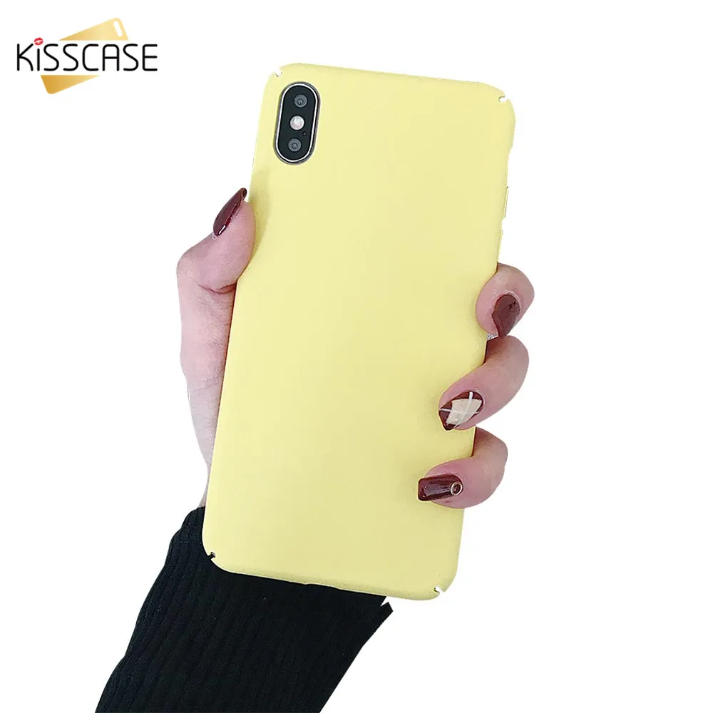 KISSCASE цветной чехол с защитой от отпечатков пальцев для iPhone X 7 8 Plus полный жесткий XR