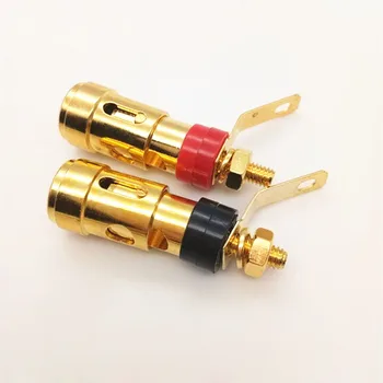 

50pcs Gold-plated Push-type Terminal Speaker Amplifier Spring Lock Socket Wire Connector Spring Self-locking Terminal Large