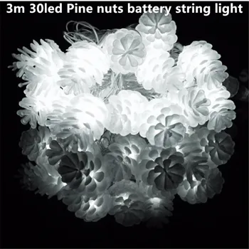 

3m30led pine cones 3AA battery led string lights operated holiday decoration lamp festivel christmas outdoor waterproof lighting