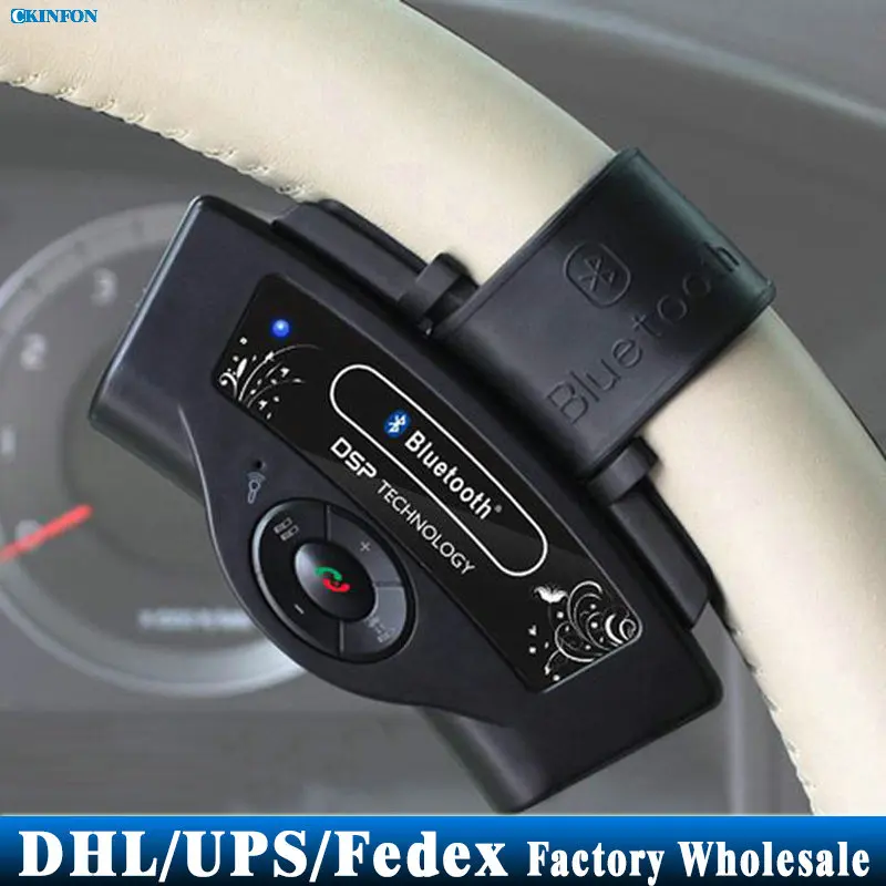 

DHL/Fedex 100 PCS Bluetooth Hands-free Car Phone Car Steering Wheel Bluetooth Receiver Mobile Navigation Mp3 Players