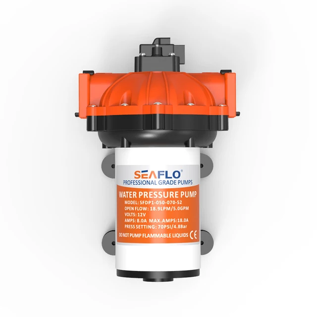 SEAFLO Easy Connect Fittings 70PSI 5GPM 12V Water Pressure Pump Caravan
