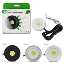 Free Shipping 5 years warranty the thinnest AC110V or 220V 3W COB Aluminum LED Cabinet Light puck light led down light