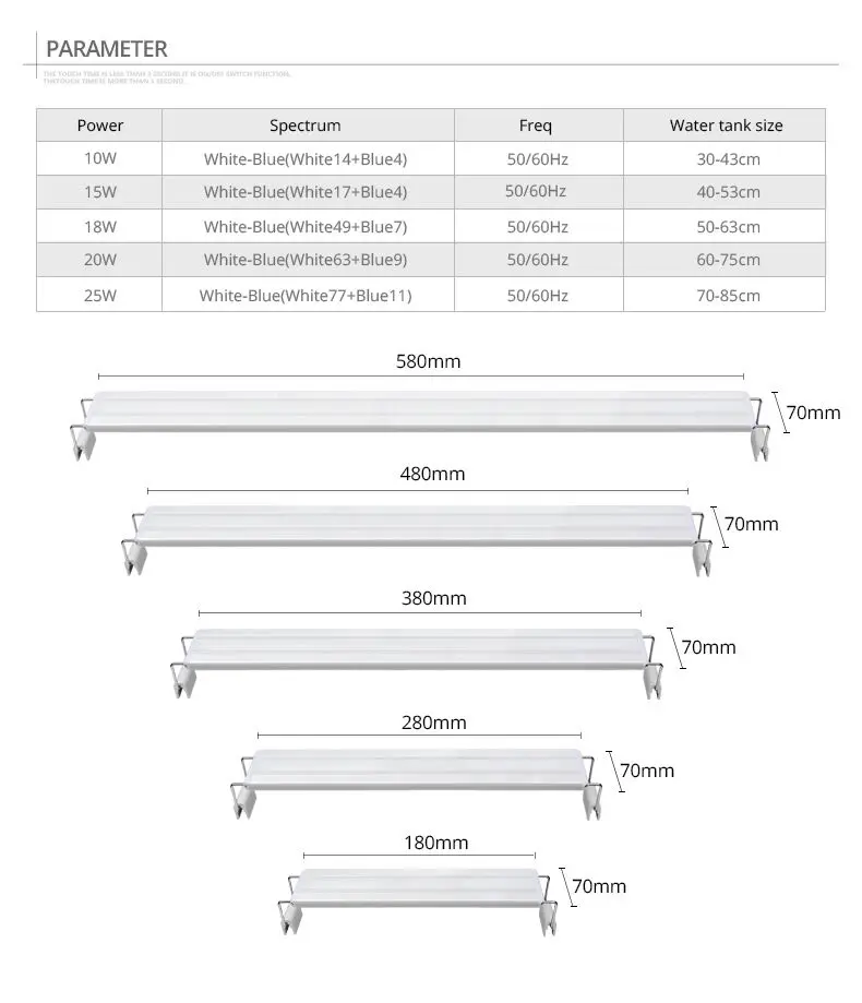 220 В светодиодный светильник для аквариума с держателем-клипсой 18-58 см, расширяемый светильник для аквариума, светильник для выращивания водных растений, светодиодный светильник для аквариума