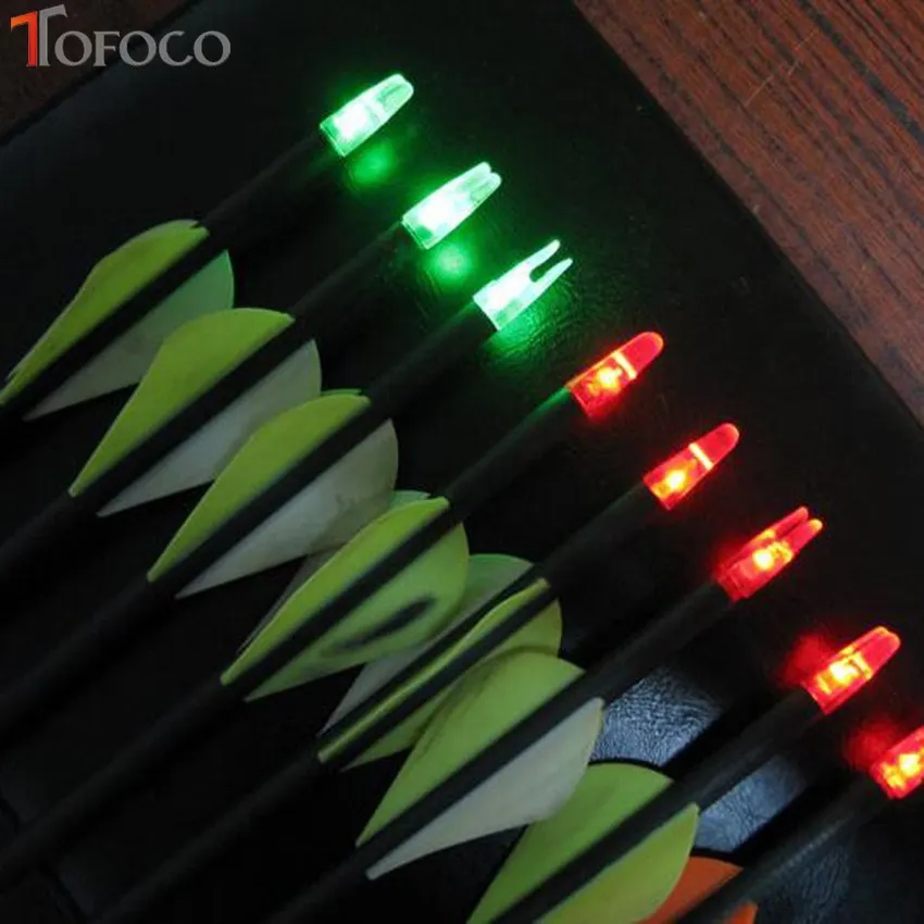 

TOFOCO 3PCS Lighted Manual Glowing Archery LED lighted Arrow Nock For Compound Bow Croosbow Nock Tail Fit