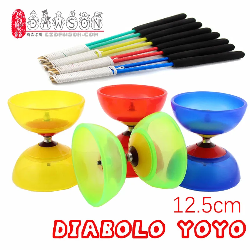 

Chinese Kongzhu (5 Bearing 12.5cm) Soft Diabolo Glass Fiber Sticks String Set Packing Red Yellow Blue Green