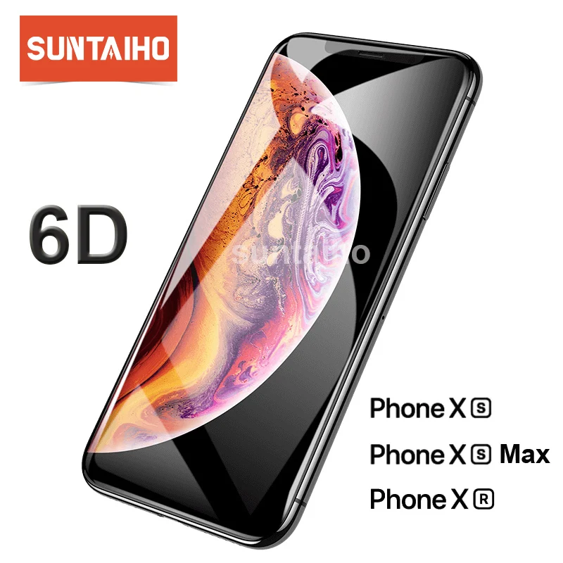 Suntaiho 6D Tempered Glass For iPhone X Screen Protector for iphone Xs Max XR Full Protective Glass For iPhone X Glass film Suntaiho 6D Tempered Glass For iPhone X Screen Protector for iphone Xs Max XR Full Protective Glass For iPhone X Glass film