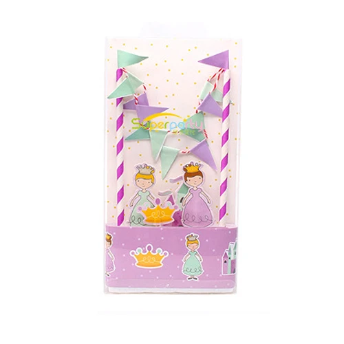 Мультфильм 1 комплект принцесса пират торт фигурка для торта флаги Беби Шауэр детский день рождения украшения товары для детской вечеринки мальчик и девочка - Цвет: Princess 1