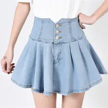Новая джинсовая мини-юбка, женская летняя юбка с высокой талией для женщин, сексуальные повседневные юбки размера плюс, джинсовая юбка трапециевидной формы, Faldas Mujer Q204