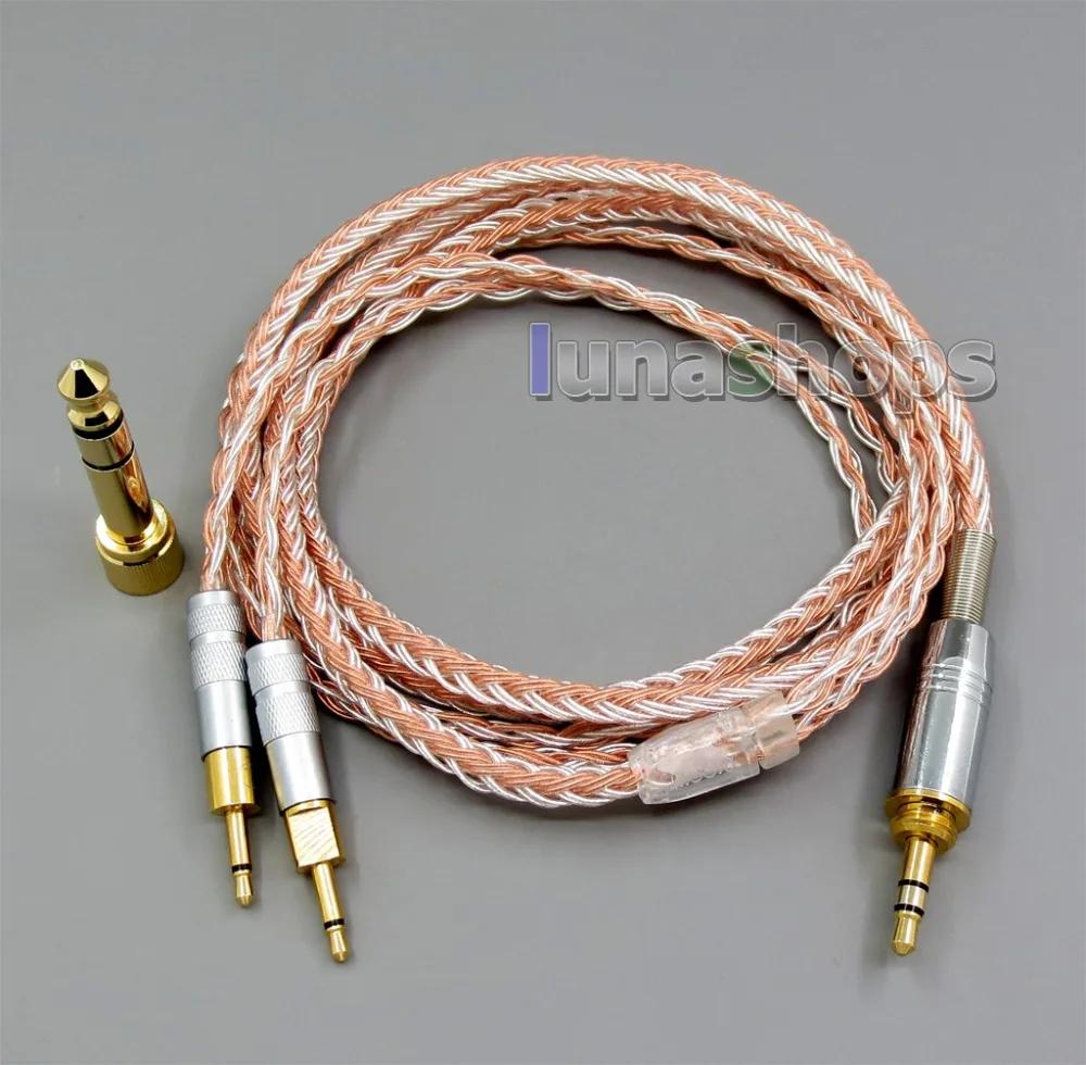 LN005791 3 5 мм 2 4 16 ядер OCC Посеребренная смешанный кабель для Sennheiser HD700|Аксессуары