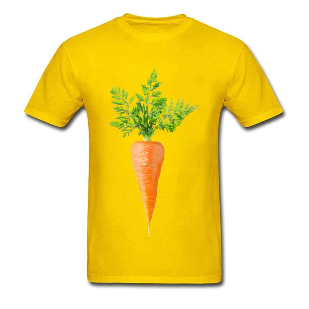Carrot with big leaves On Sale Short Sleeve Design T Shirts 100% Cotton Crew Neck Men's Tops T Shirt Clothing Shirt Autumn Carrot with big leaves yellow