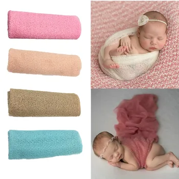 

2019 New 8 Colors Newborn Baby Solid Color Hollow Photograph Prop Blanket Infant Sleeping Swaddle Soft Blankets 160x50cm