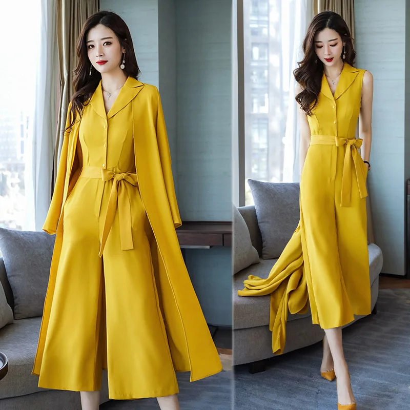 

Women's suit women's wild one-piece solid color suit two-piece suit (jacket + pants) women's business casual suit
