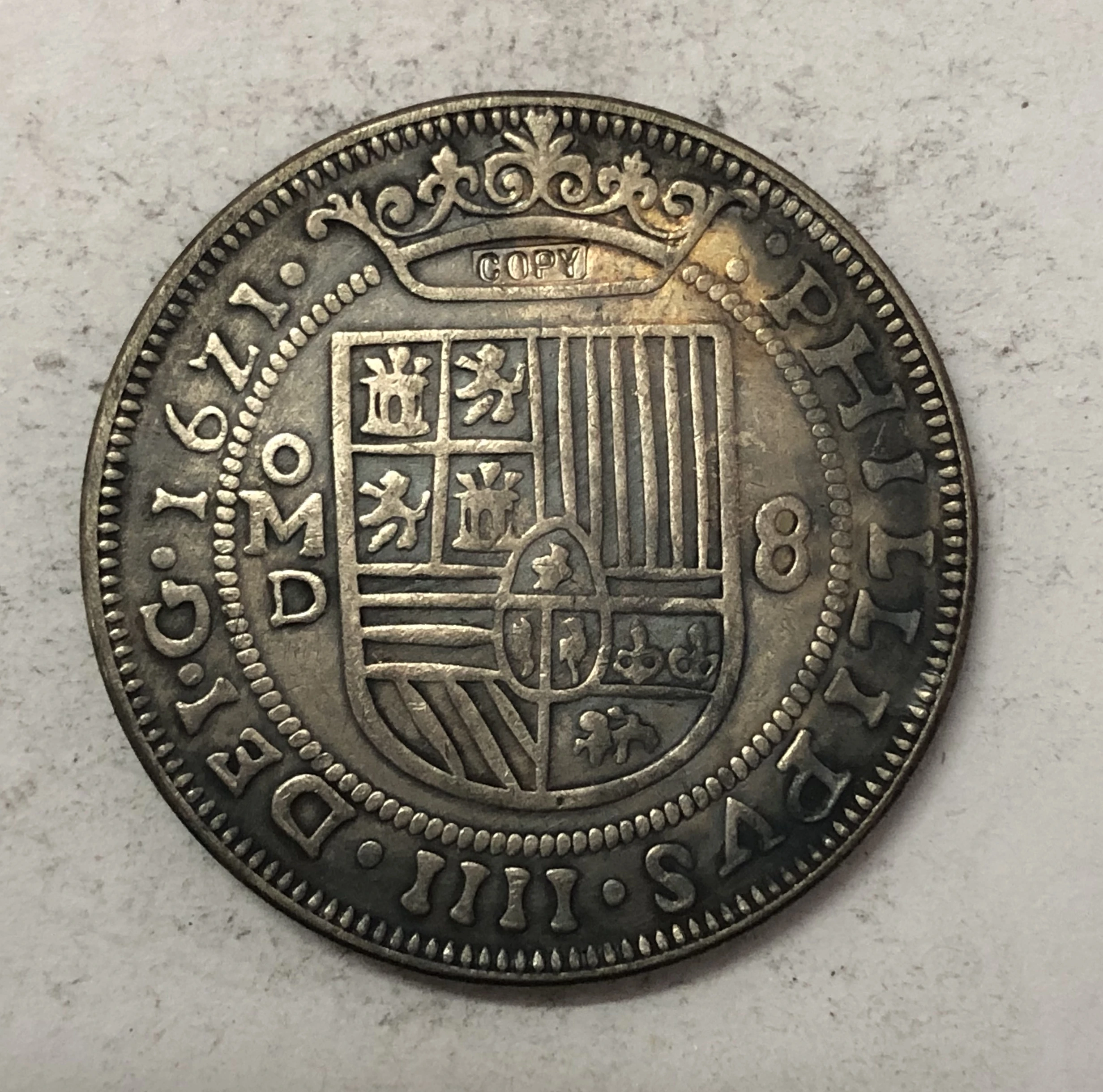 

1621 Mexico Silver Plated One Dollar Exact Copy High Quality