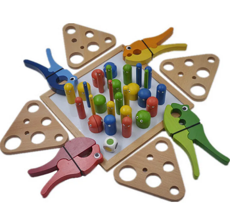 New Wooden Baby Pliers beetle interactive board game Baby Educational Toy Baby gift New Wooden Baby Pliers beetle interactive board game Baby Educational Toy Baby gift