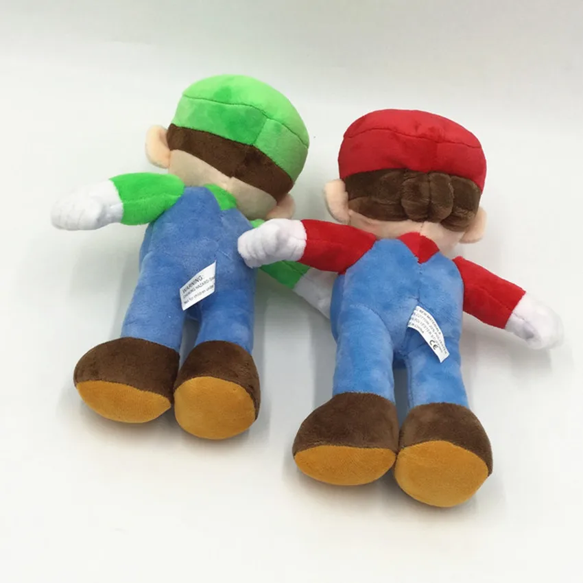 25cm Super Mario Bros Luigi Plush Toys Soft Stuffed Dolls For Children Super Mario Stand Mario Brother Stuffed Toys